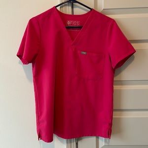 Hot pink FIGS scrub top